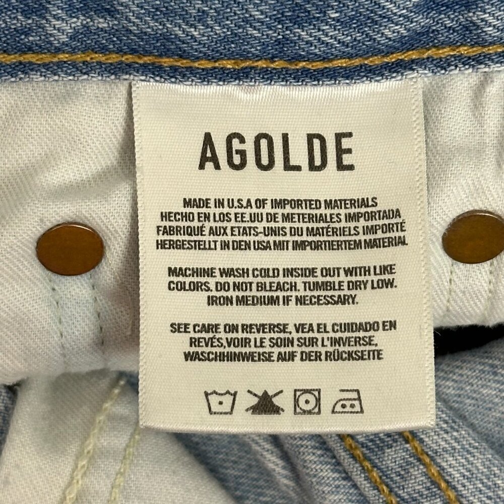 Agolde Riley Crop Distressed Shatter Jeans - Picture 8 of 10